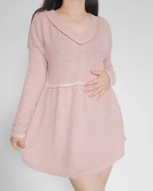 Vestido waffle rosado